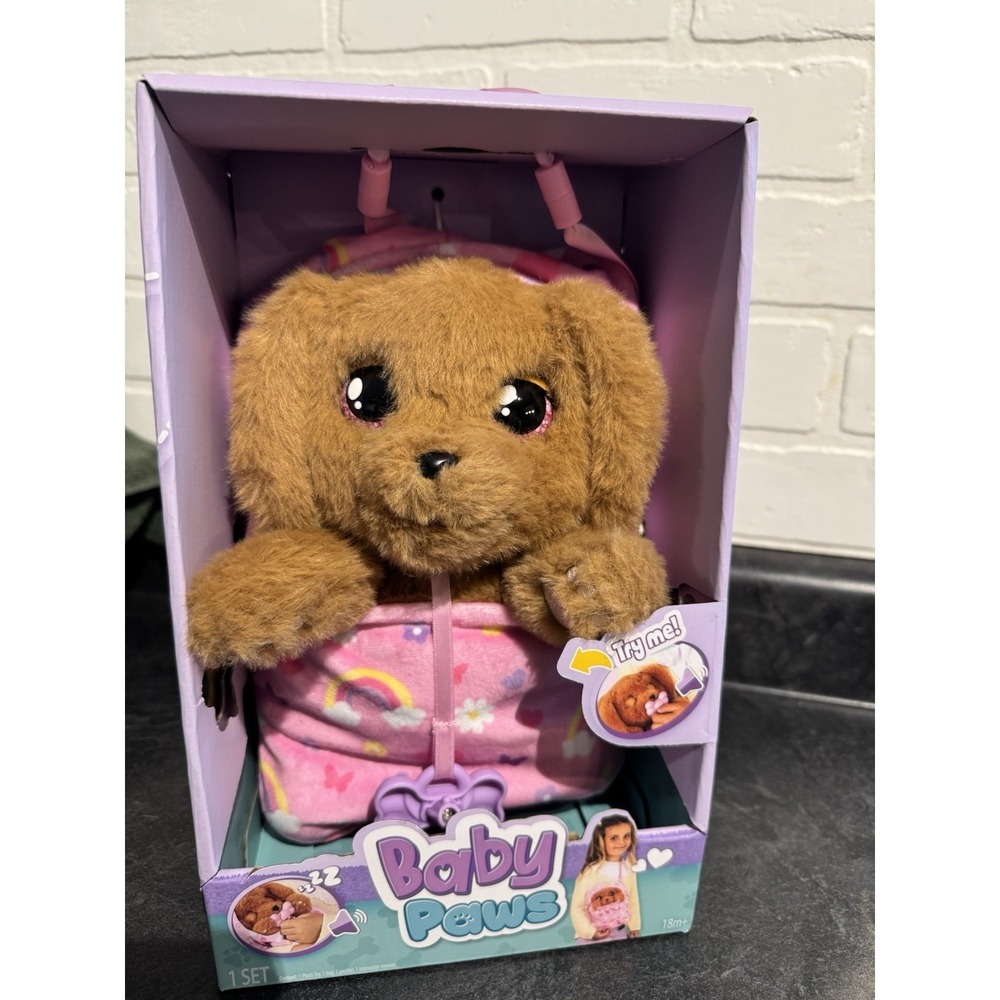 Baby Paws Cocker Spaniel Puppy With Carrier Interactive Plush 5 Sounds